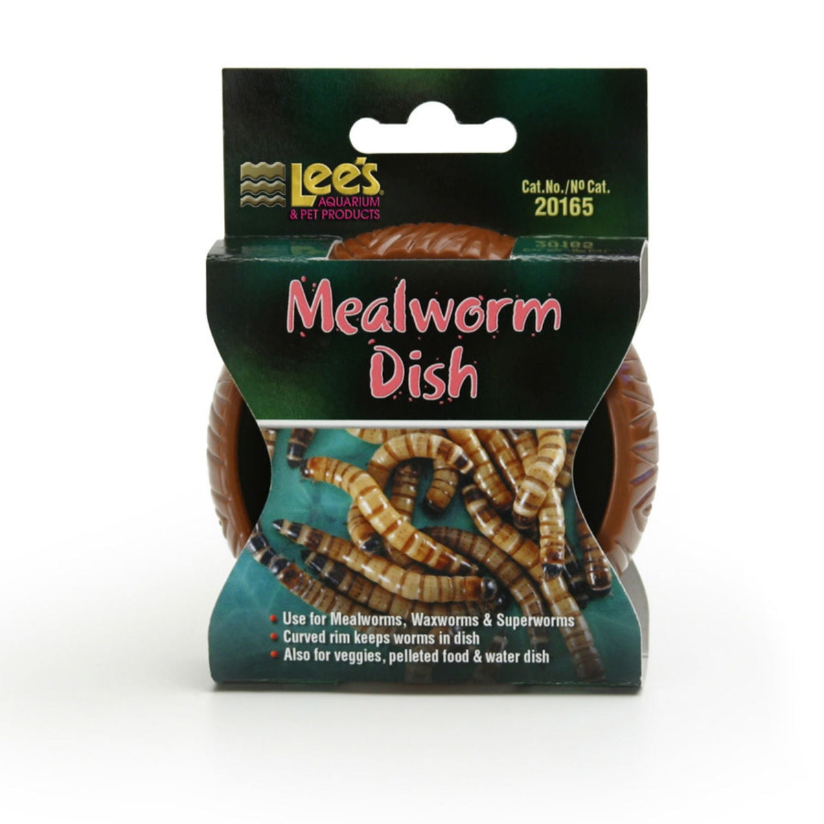 Lee's 3-inch mealworm feeding dish with curved sides