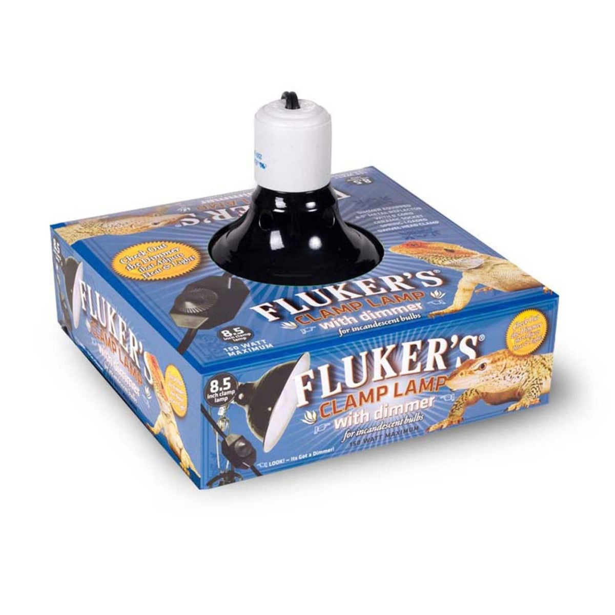 Fluker's Repta-Clamp Lamp with dimmer switch — 8.5 in