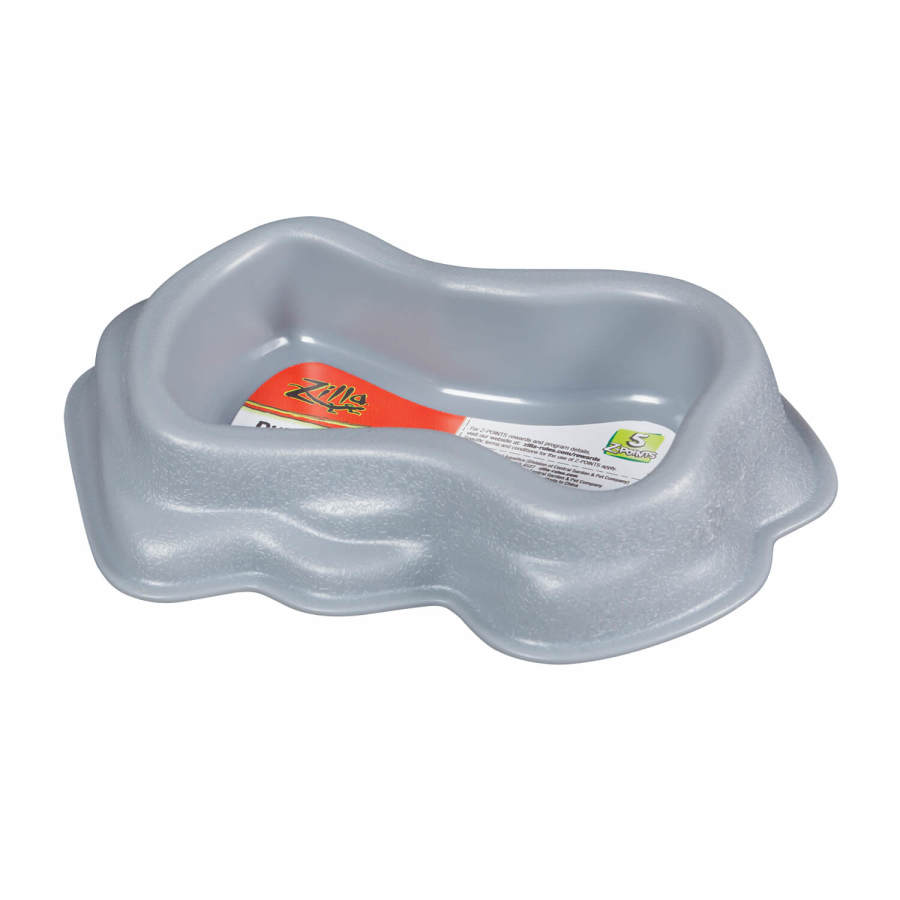 Zilla Durable Reptile Dish in gray, large size