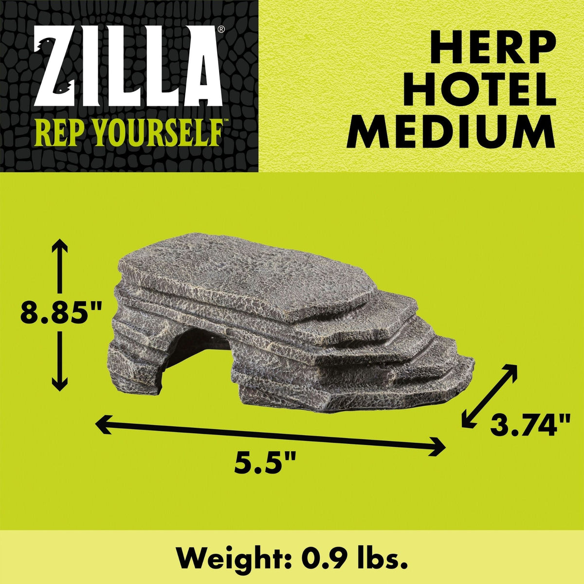 Medium Zilla Herp Hotel showing interior hide openings