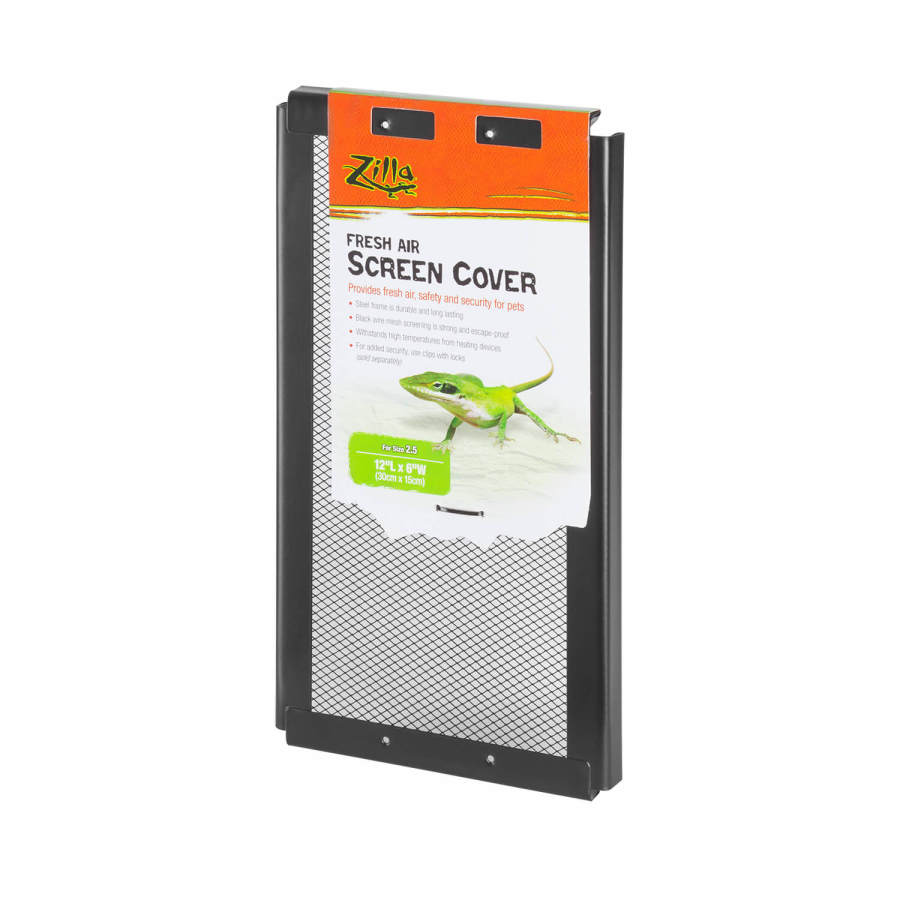 Zilla Fresh Air Screen Cover 12 x 6 inch black steel mesh