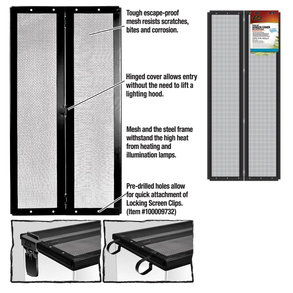 Zilla hinged Fresh Air Screen Cover in 30 × 12-inch size