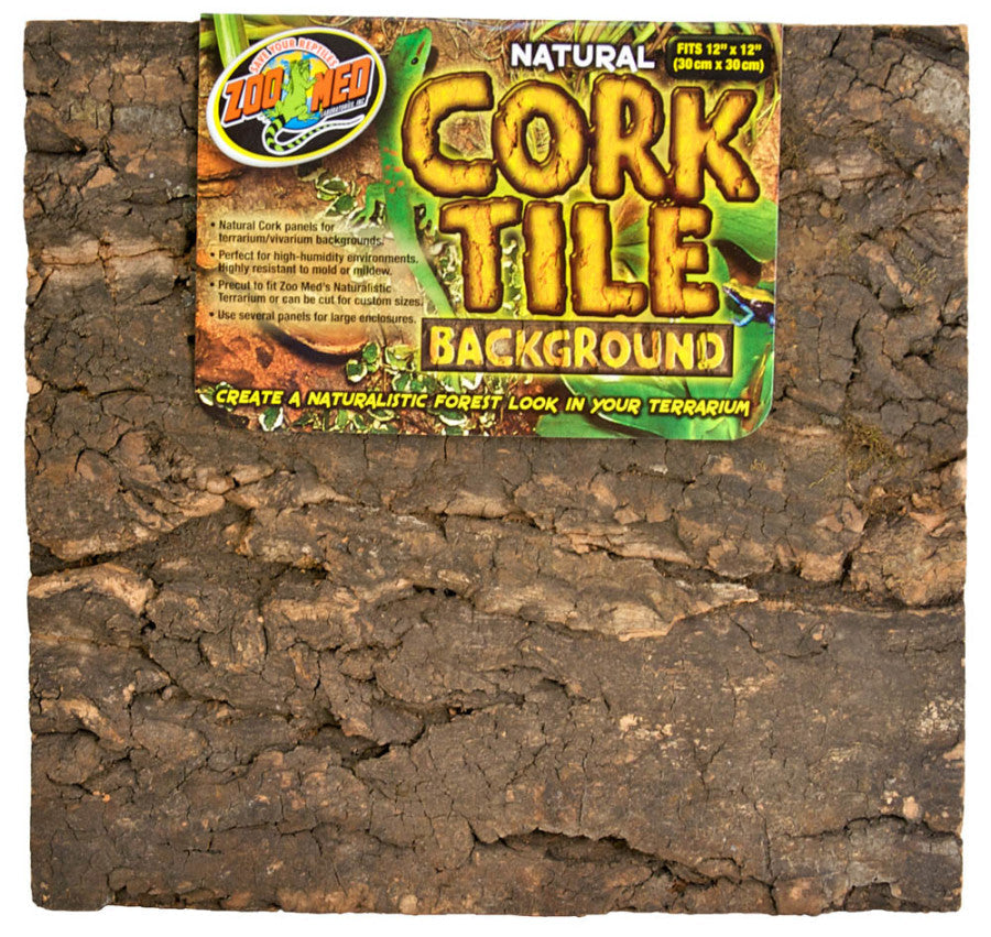 Zoo Med natural cork tile terrarium background — 12 × 12 in