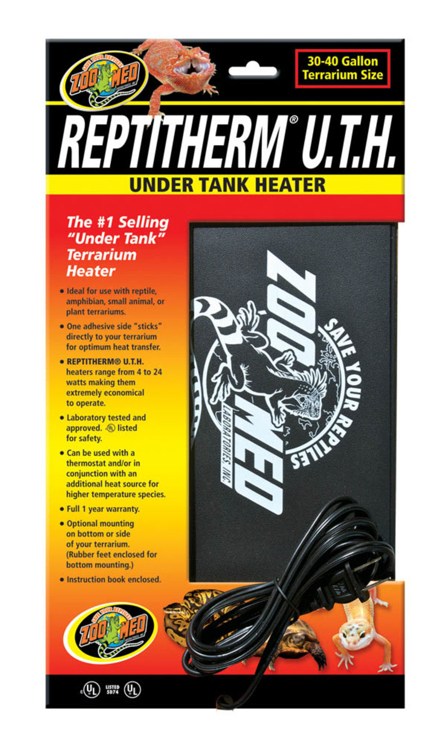 Zoo Med ReptiTherm Under Tank Heater - 30-40 Gallon