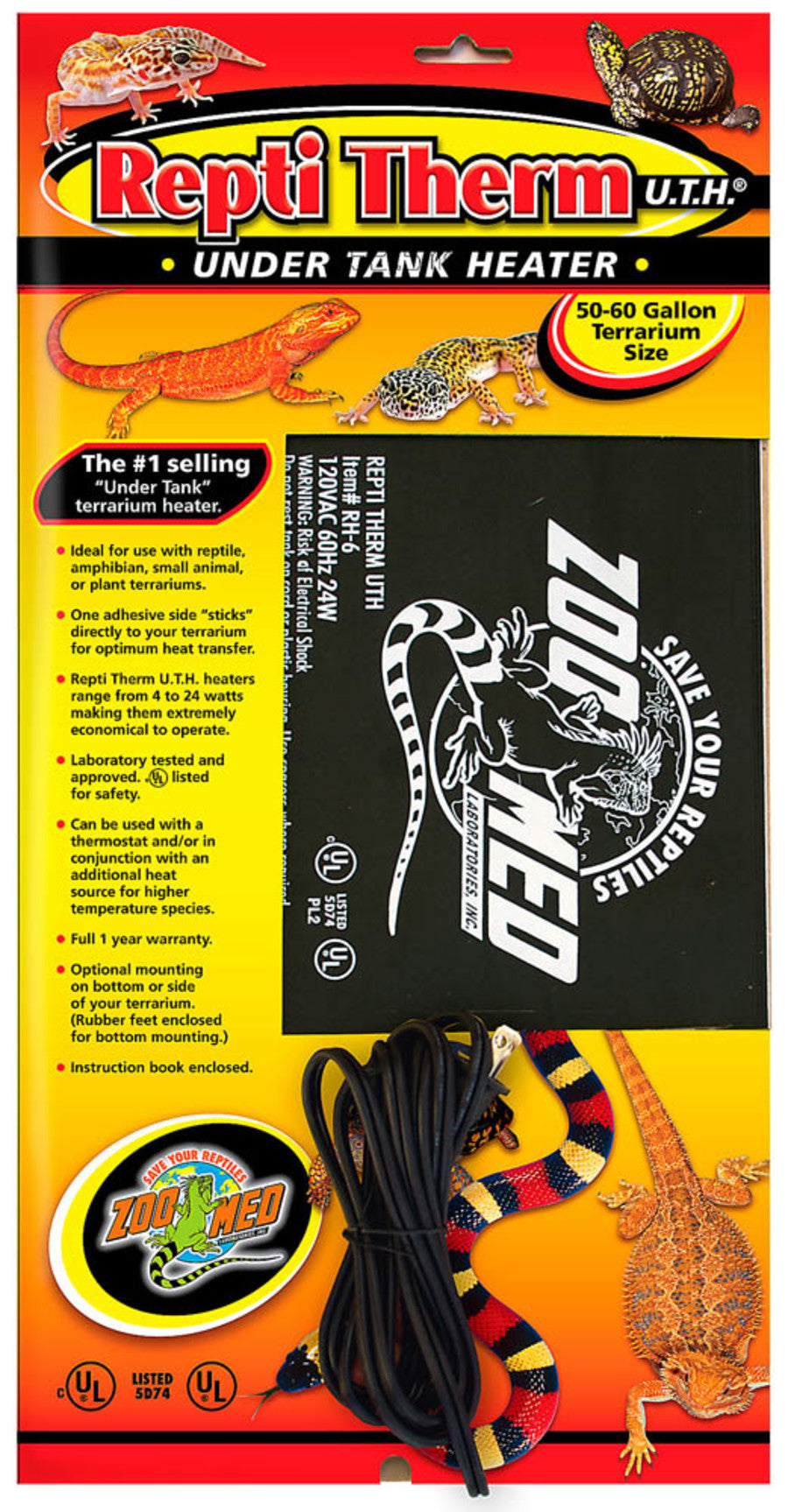 Zoo Med ReptiTherm Under Tank Heater - 50-60 Gallon