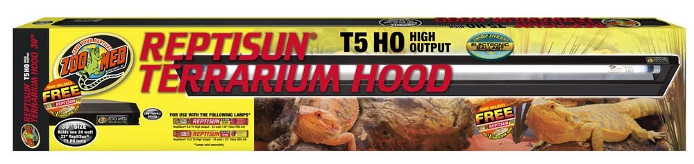 Zoo Med ReptiSun T5 HO Hood with 5.0 UVB - 30 in
