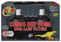 Zoo Med Combo Deep Dome dual reptile lamp fixture in black