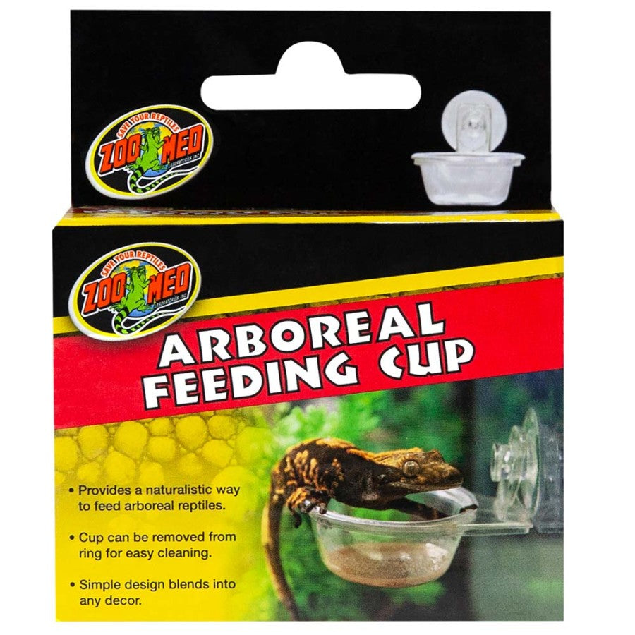 Zoo Med Arboreal Feeding Cup with suction-cup glass mount