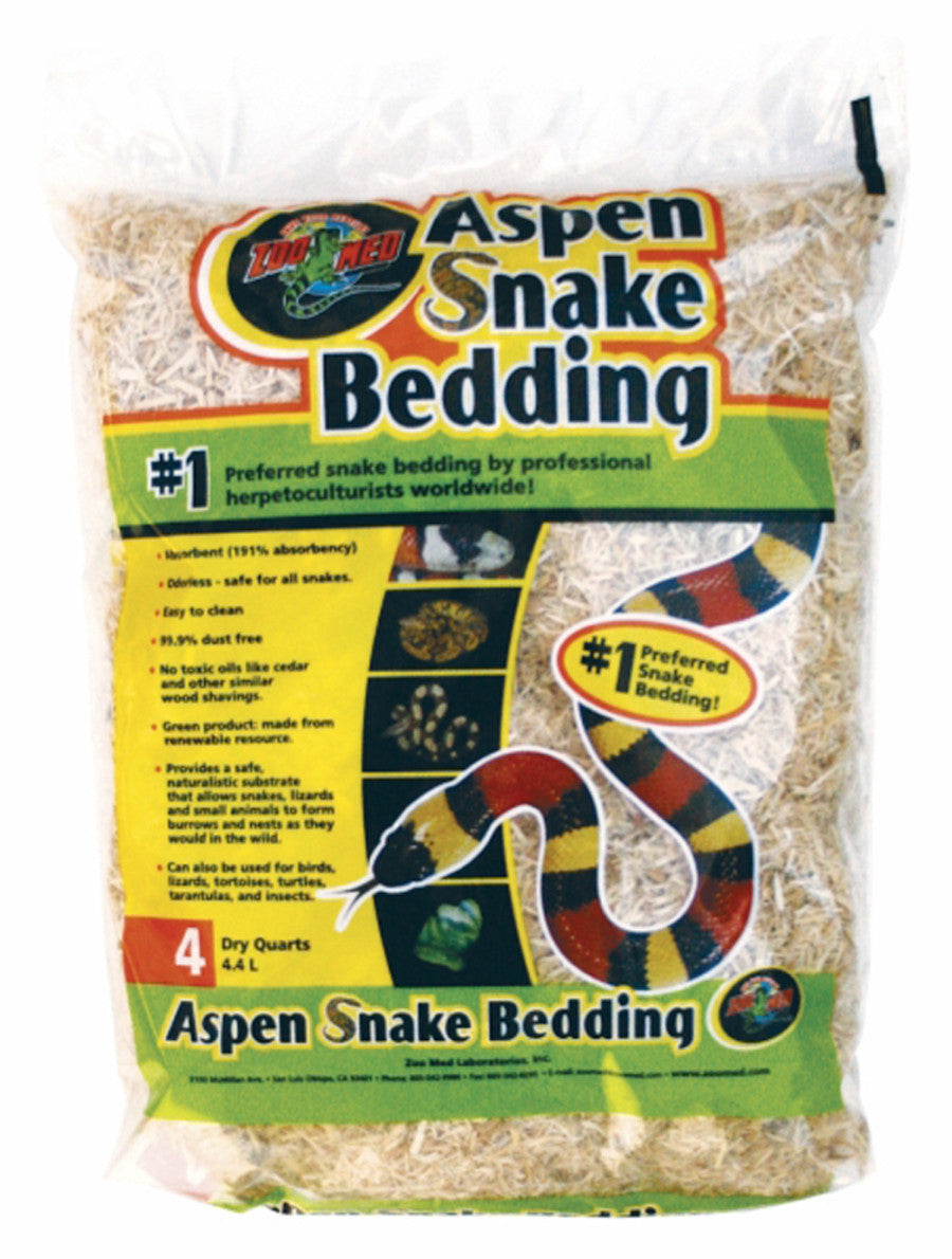 Zoo Med Aspen Snake Bedding 4 qt bag