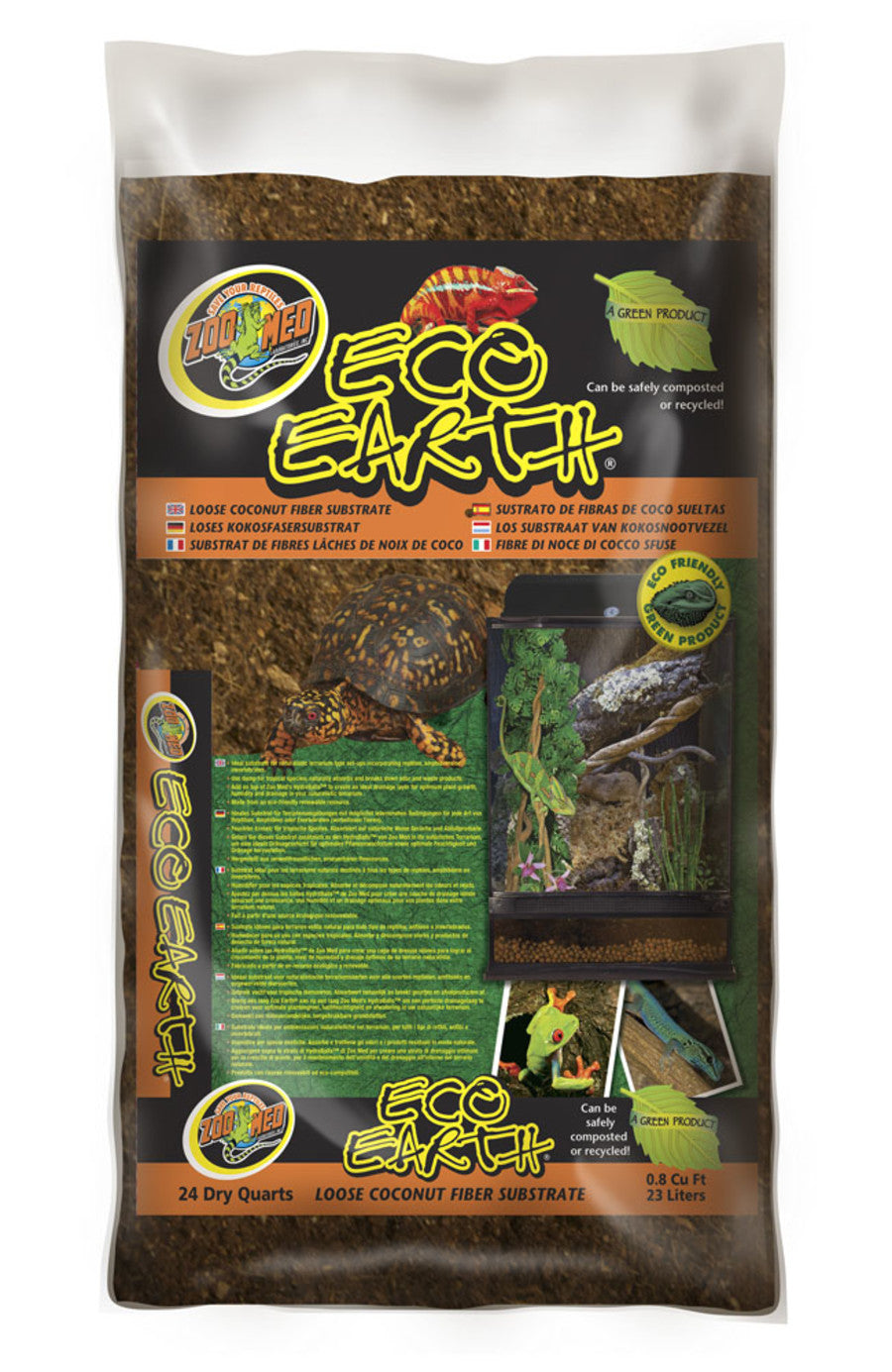 Included Zoo Med Eco Earth loose coconut fiber 24 quart substrate