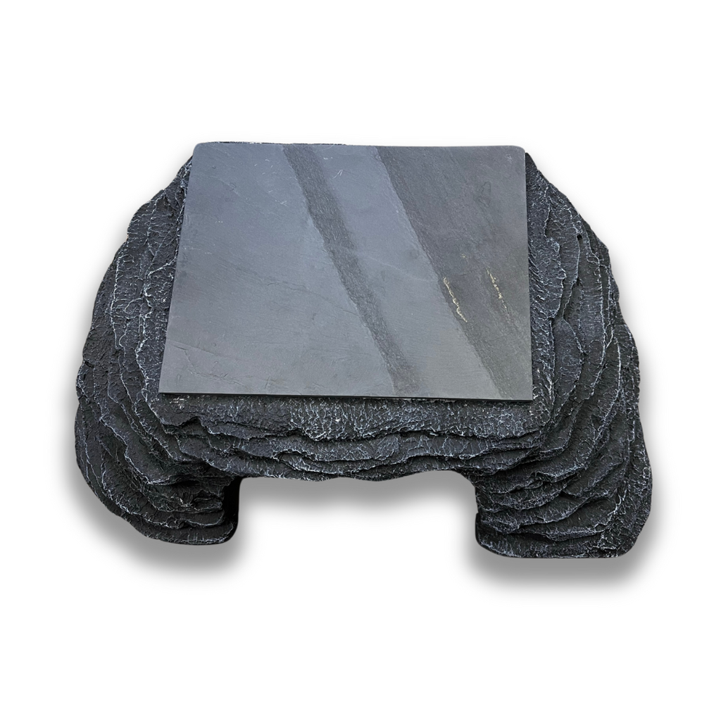 Zen Cave with 9"x7" Slate Stone – Ultimate Basking and Hiding Spot for Reptiles
