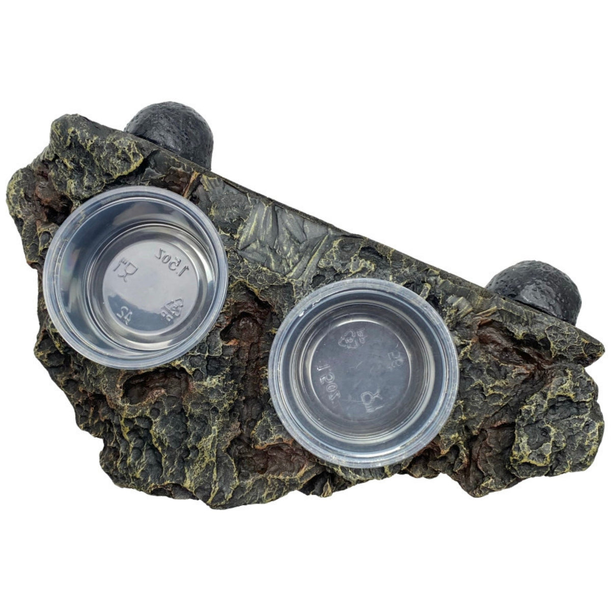 Komodo magnetic gecko ledge with two feeding cups