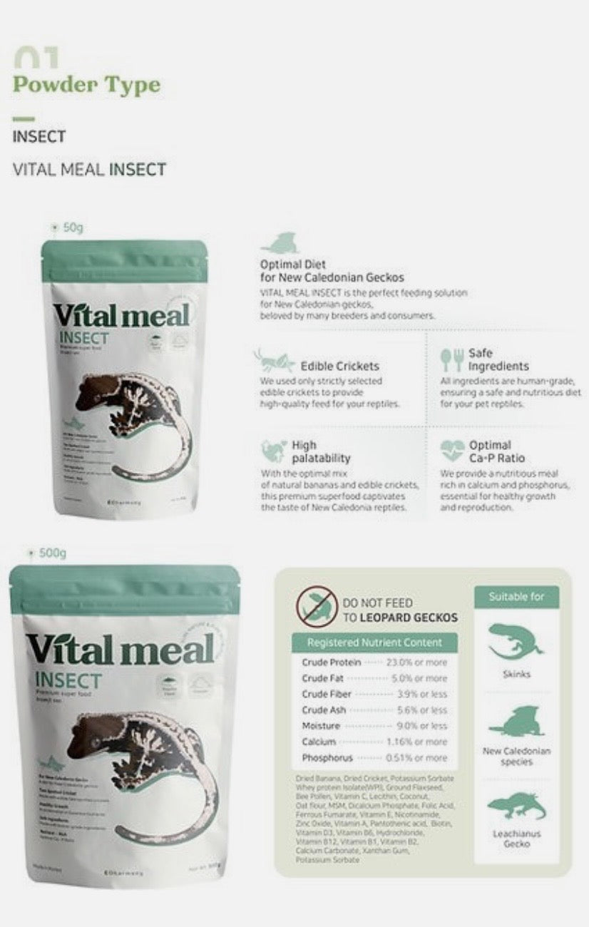 VitaMeal Insect label details; packaging may differ by selected size
