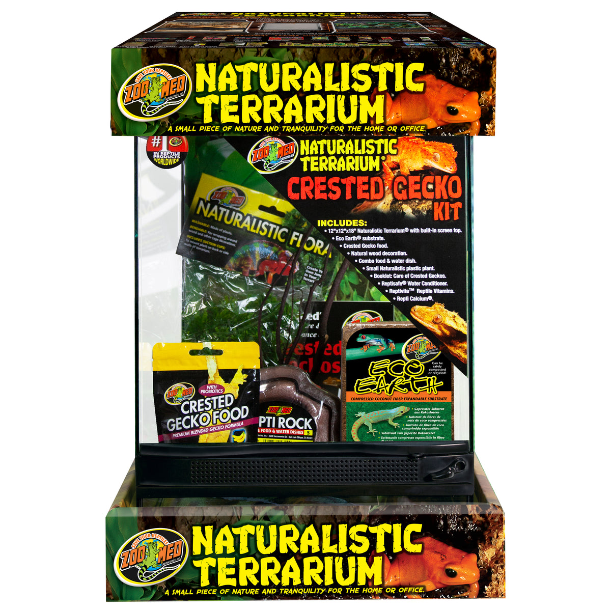 Zoo Med Naturalistic Terrarium Crested Gecko Kit NT-2CK, 12 x 12 x 18 in